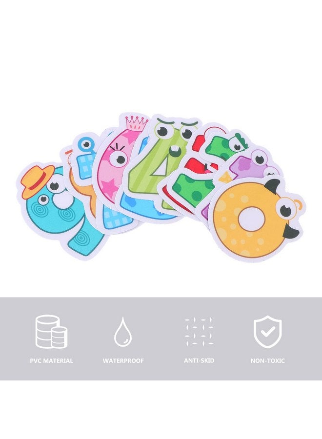 كابيلوك مجموعة ألعاب الأطفال من كابيلوك، 10 قطع من ملصقات غير مخصصة لأحواض الاستحمام، أرقام من 0 إلى 9، ملصقات لاصقة لأرضيات الحمام، شرائط للسلالم، غرفة الاستحمام، حمام السباحة، ألعاب الأطفال - Image 4