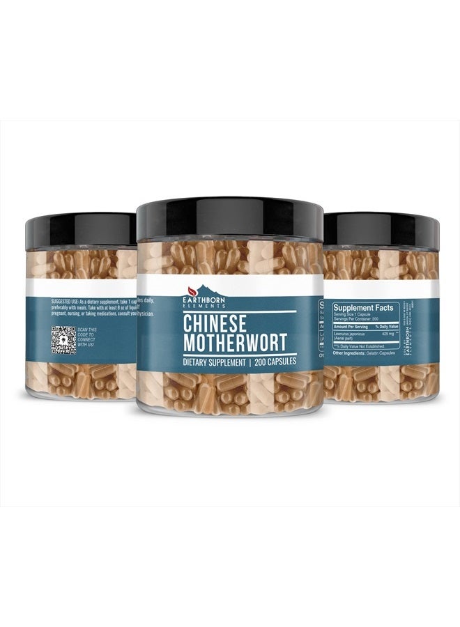 earthborn elements Chinese Motherwort 200 Capsules, Pure & Undiluted, No Additives - Image 4