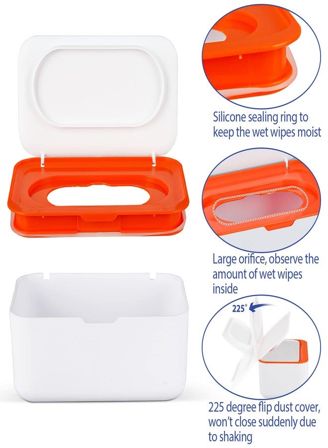 Flenpptly Baby Wipes Dispenser, Wipes Case Baby Wipe Holder Keeps Wipes Fresh, Non-Slip, Easy Open & Close (Orange) - Image 4