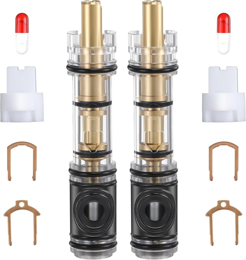 Enhon 2 Pack Dual Seal Cartridge Replacement Compatible with Moen 1225 1225B, One Handle Lavatory and Bathroom Faucet Cartridge Fits Single Handle Faucet/Showers, Brass - Image 1