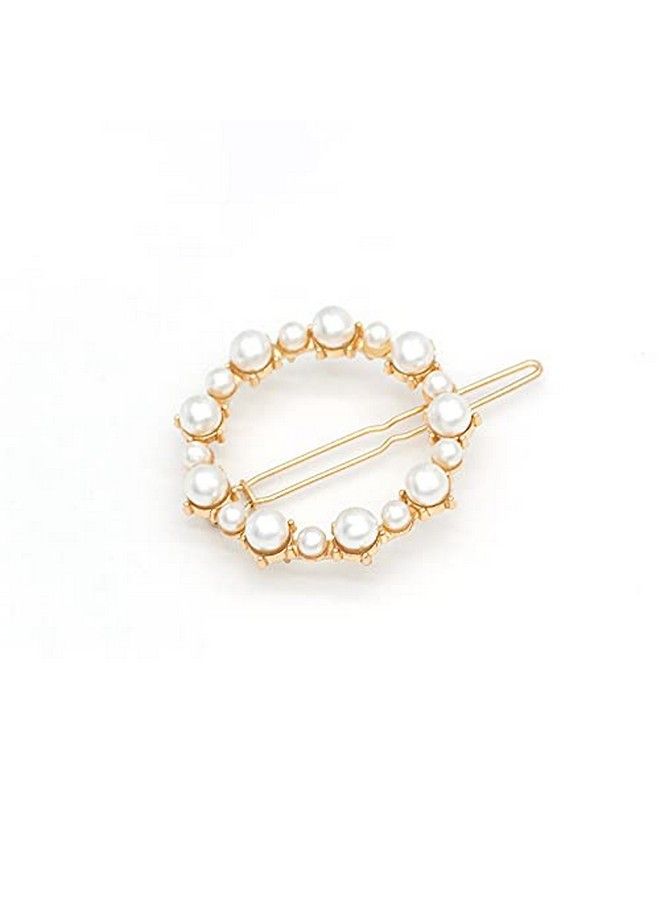 HOMEMATES 3 Pcs Pearl Hair Clips For Women Rhinestone Crystal Letter Hair Pins For Girls Women Golden Crystal Hair Pin Hair Clip Fancy Jewellery Lock Pin Hair Accessories (Random) - Image 5