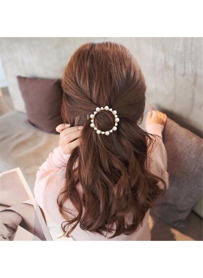 HOMEMATES 3 Pcs Pearl Hair Clips For Women Rhinestone Crystal Letter Hair Pins For Girls Women Golden Crystal Hair Pin Hair Clip Fancy Jewellery Lock Pin Hair Accessories (Random) - Image 4