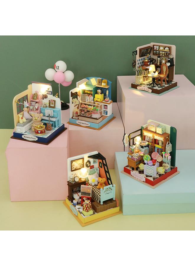 Bluejw Hongda Diy Cabin Tuyi Coffee Wooden Handmade Building Assembled Mini Cabin Creative Toy Ornaments Gift Giving - Image 4