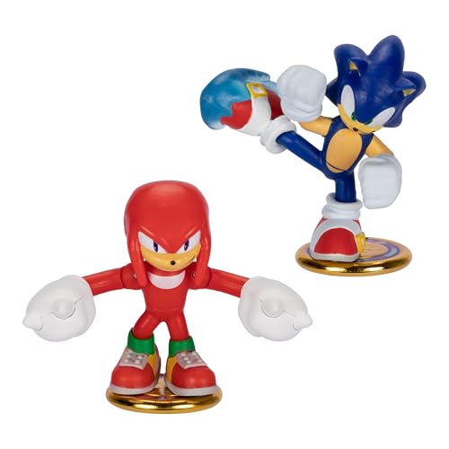 AKEDO Sonic The Hedgehog Versus Pack with Sonic and Knuckles, Mini Collectable Battling Action Warriors, 2.25 Inches Tall, Contains 2 Battle Controllers - Image 1