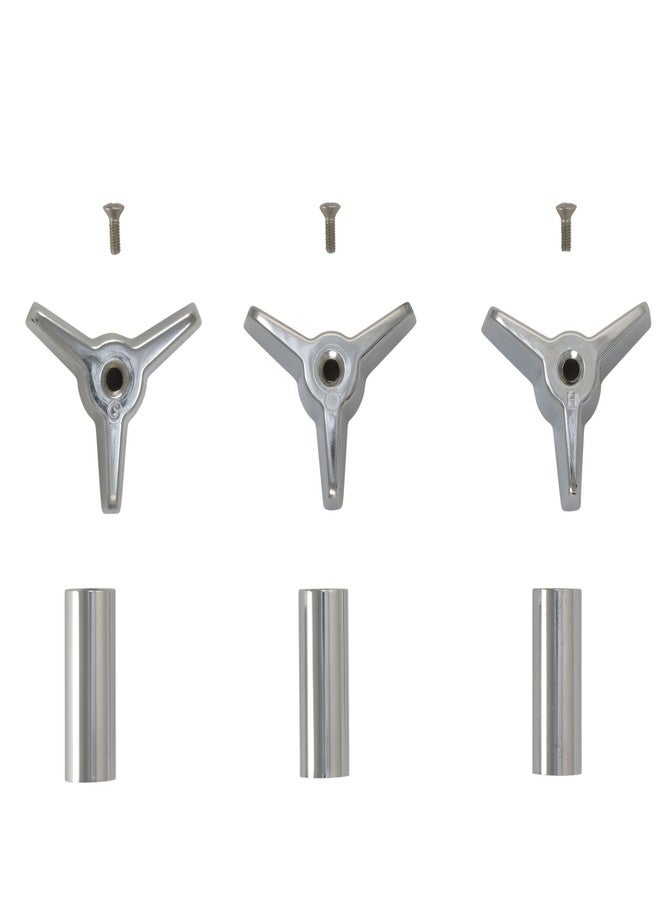 دانكو طقم دانكو لتجديد/إعادة بناء حوض الاستحمام والدش بثلاثة مقابض لحنفيات كولوني القياسية الأمريكية | مقبض ذراع متقاطع | 9C-23H، 9C-23C، 11C-1D | كروم (39614) - Image 3