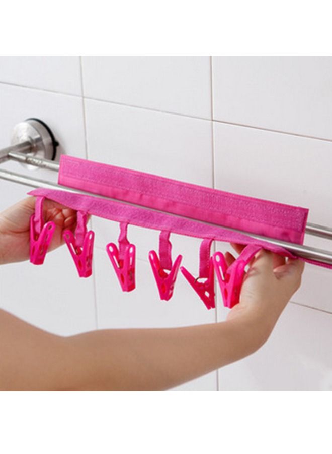 Foldable Multifunction Bathroom Clips Pink 34x10centimeter - Image 3