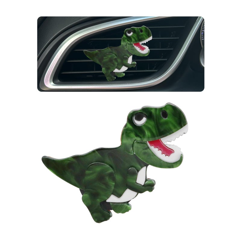 ORIESSE Dinosaur Car Air Freshener Vent ClipRefillable Aroma Diffuser with TRex DesignCustomizable Scents and Interchangeable Decor for WomenTeensNew Drivers Green - Image 3