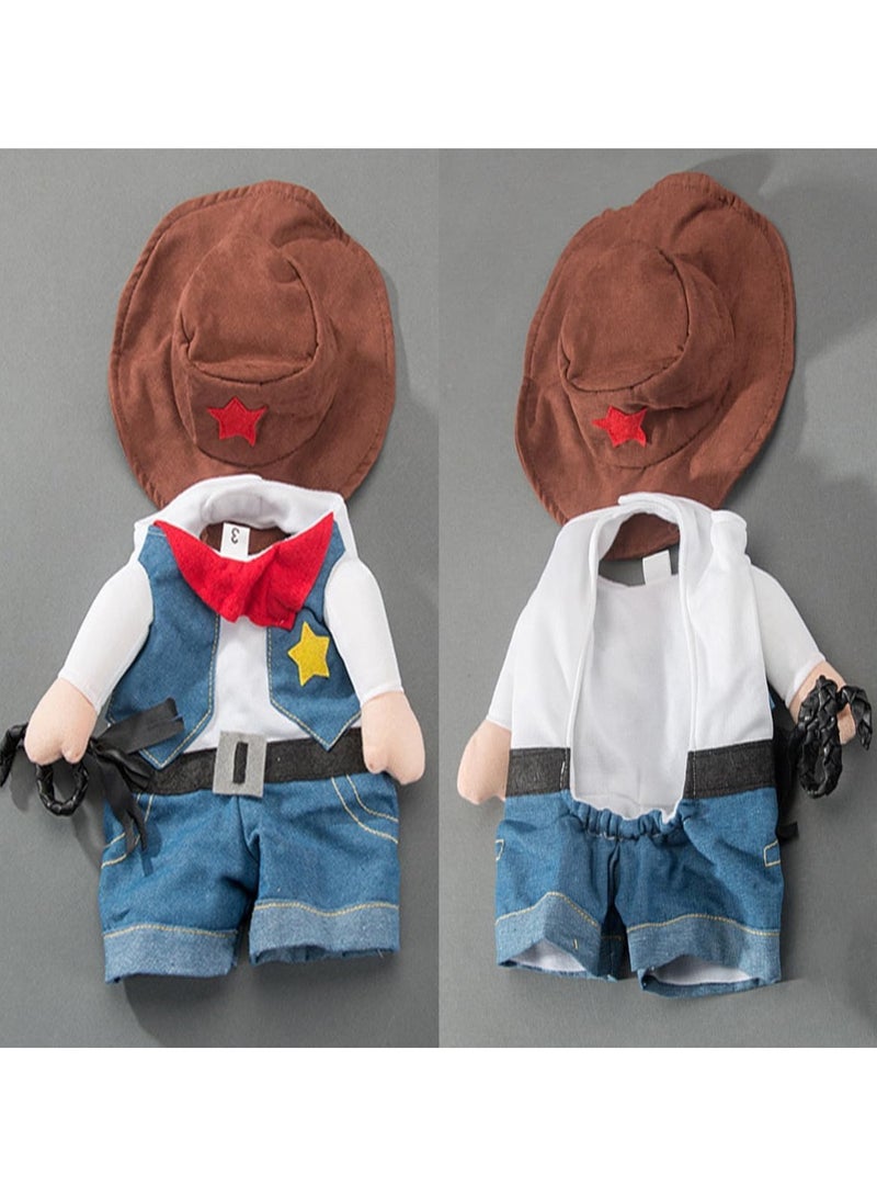 A.M Funny Cowboy Jacket Suit Super Cute Costumes for Small Dogs Cats - Image 3