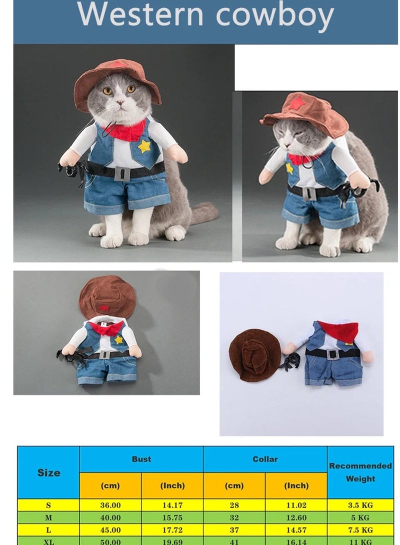 A.M Funny Cowboy Jacket Suit Super Cute Costumes for Small Dogs Cats - Image 4