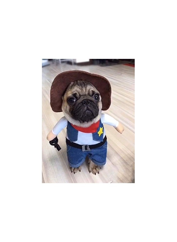 A.M Funny Cowboy Jacket Suit Super Cute Costumes for Small Dogs Cats - Image 5