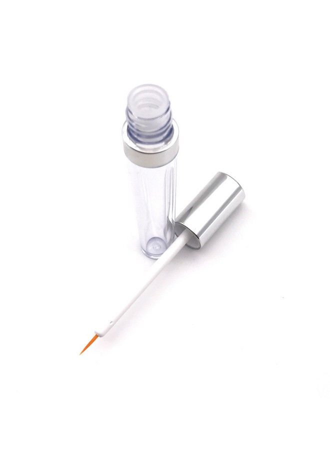 Outman 3 pcs 5ml Silver Acrylic Empty Eyelashes Tube Eyeliner Vials Bottle With Wand Applicators for Eyelash/Eyebrow Growth Serum Castor Oil - Image 3