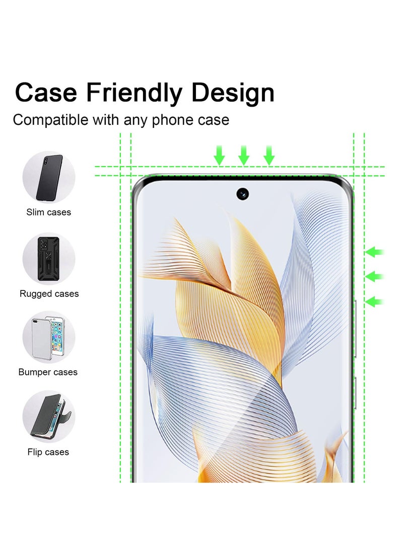 Excefore Screen Protector, Camera Lens Protector, 9H Hardness 3D HD Tempered Glass Film, 2 Pcs Tempered Glass Compatible with Honor 90 5G Screen Protector and 2 Pcs Camera Lens Protector  - Image 4