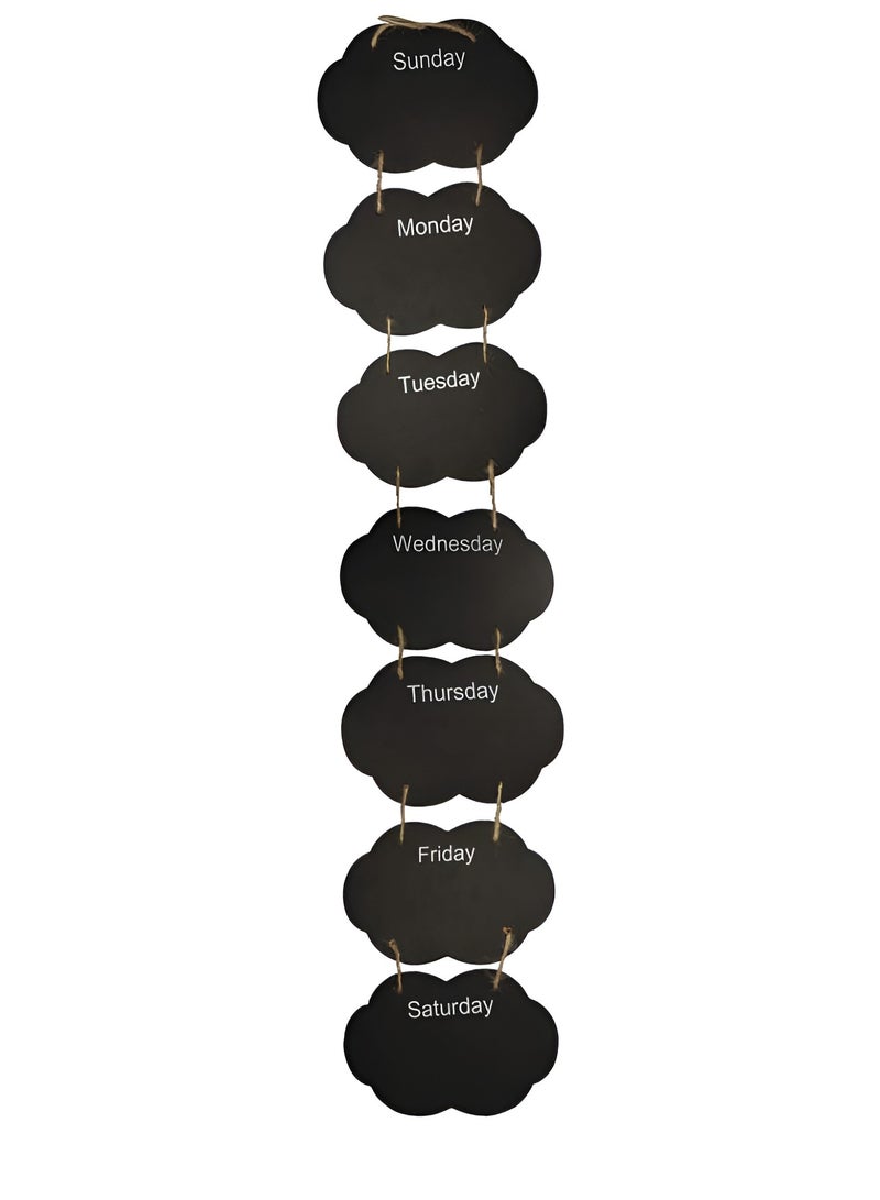 Hanging Wooden Week Planner Chalkboard Blackboard Calender Weekly Planner To Do List Wooden Special Week Planner Hanging Board for Home Decor