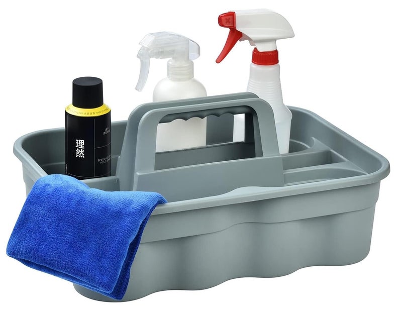 TARGET HYGIENE New Shape Premium 2 Comaprtment Caddy CarryTool Bucket | Handy Caddy ABS-Plastic Tool Bucket| Heavy Duty And Strong New Model 2-Compartment Industrial Caddy Bucket - Grey - Image 3