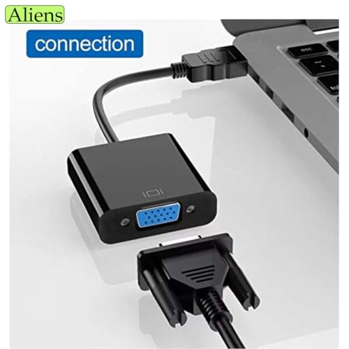 Aliens HDMI to VGA Adapter High-Speed 1080P HDTV Converter Male to Female with Audio Cable for Computer, Desktop, Laptop, PC, Monitor, Projector, HDTV & Other Devices with HDMI Connection (Black) - Image 5