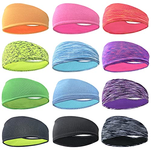 JOYOYO 12 Colors Headbands Breathable Athletic Sweatbands Sports Headband Moisture Wicking Elastic Hairband for Kids Children and Teenagers - Image 2