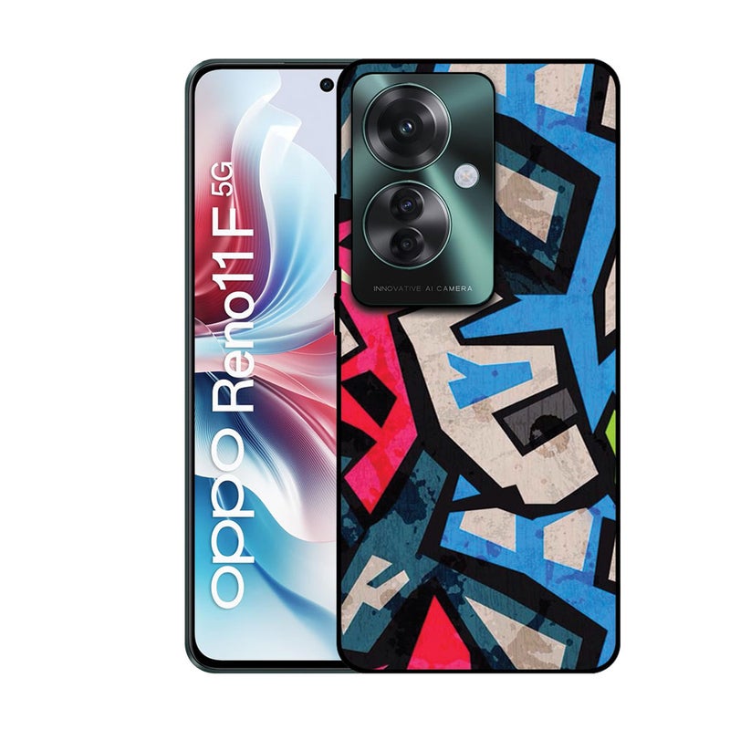 EYE CATCH Printed Protective Case Cover For Oppo Reno 11 F -  Blue & Pink Pattern - Image 1