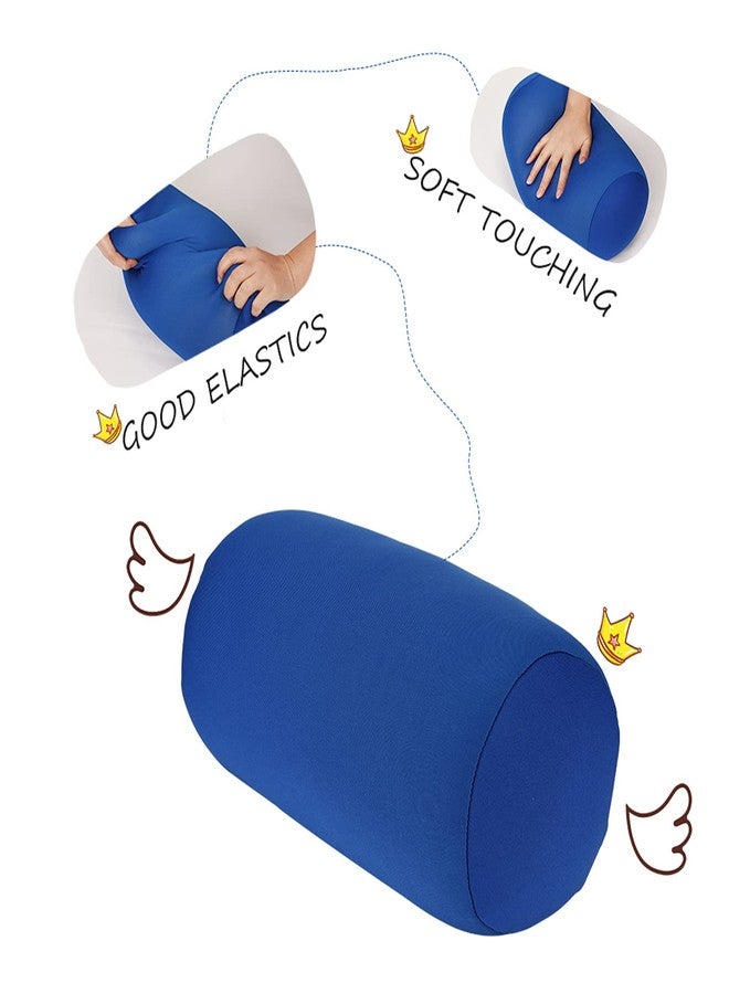 Fdit Pillow Microbead Back Cushion Roll Throw Pillow Travel Home Sleep Neck Micro Mini Support Comfortable for Relaxing Neck Wrist(Blue) - Image 3