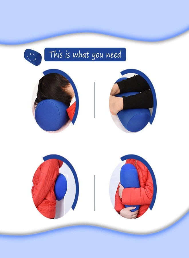 Fdit Pillow Microbead Back Cushion Roll Throw Pillow Travel Home Sleep Neck Micro Mini Support Comfortable for Relaxing Neck Wrist(Blue) - Image 5