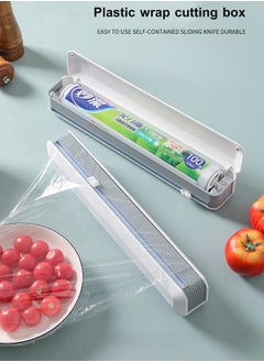 Miya Cling Film and Foil Cutter, 2 in 1, Food Wrap Dispenser with Magnetic Suction,1 Roll Plastic Food Wrap Included, Cutter wall Mounted (White)  - Image 2