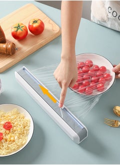 Miya Cling Film and Foil Cutter, 2 in 1, Food Wrap Dispenser with Magnetic Suction,1 Roll Plastic Food Wrap Included, Cutter wall Mounted (White)  - Image 3