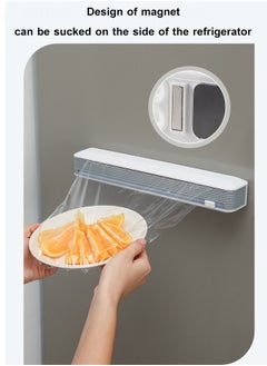 Miya Cling Film and Foil Cutter, 2 in 1, Food Wrap Dispenser with Magnetic Suction,1 Roll Plastic Food Wrap Included, Cutter wall Mounted (White)  - Image 5