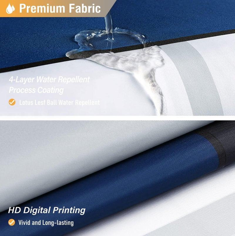 BTTN Navy Blue Fabric Shower Curtain - Geometric Water Repellent Shower Curtain Set, Machine Washable, Modern Decorative Polyester Cloth Shower Curtains for Bathroom - 72x72 - Image 4