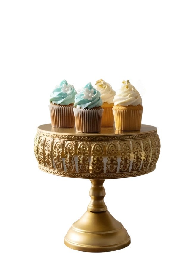 MAXXINN Gold Cake Stand with Pedestal – Vintage Metal Dessert Stand for Cake, Cupcake & Pastry Display | Decorative Serving Stand for Birthday, Wedding, Party & Table Décor - Image 5