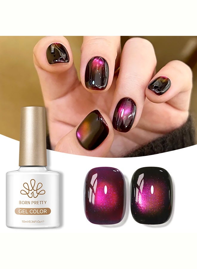 Born Pretty Cat Eye Gel Nail Polish MY496, Magnetic UV/LED Soak-Off Gel Polish with Shimmer Effect, Long-Lasting Nail Art Color for Salon & Home Use, 10ml - Image 1