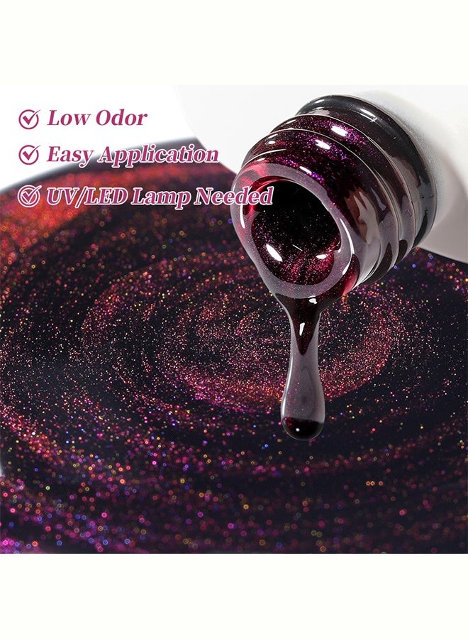 Born Pretty Cat Eye Gel Nail Polish MY496, Magnetic UV/LED Soak-Off Gel Polish with Shimmer Effect, Long-Lasting Nail Art Color for Salon & Home Use, 10ml - Image 4