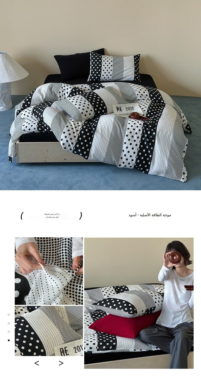 Energy Bubbles - Black 1.8m Bed Sheet Set -  Red - Image 4