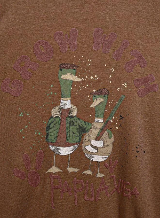 The Indian Garage Co Men Relaxed Fit Graphic Printed Crew Neck Full Sleeves Sweatshirt