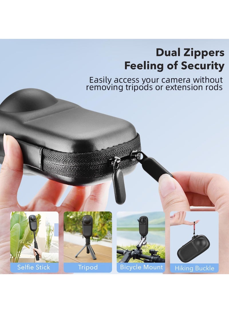 4 in 1 Accessories Bag for Insta360 X5/Insta360 X4, Portable PU Carrying Case for Intsa360 X5/X4, Tempered Glass Screen Protectors , Lens Cap Cover, Protective Storage Case for Insta 360 X5 Accessories  - Image 3