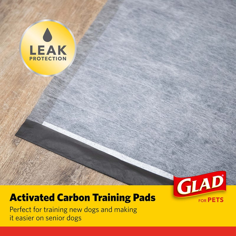 Glad for Pets Black Charcoal Puppy Pads, 23"x23" Disposable Training Pads That Absorb & Neutralize Urine with Activated Carbon - 100 Count - Image 2
