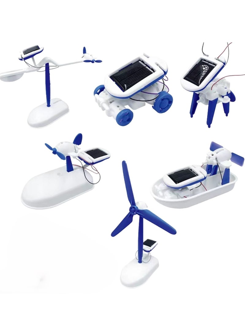 Huitich 6-in-1 Solar Powered Robot Kit Blue  - Image 1