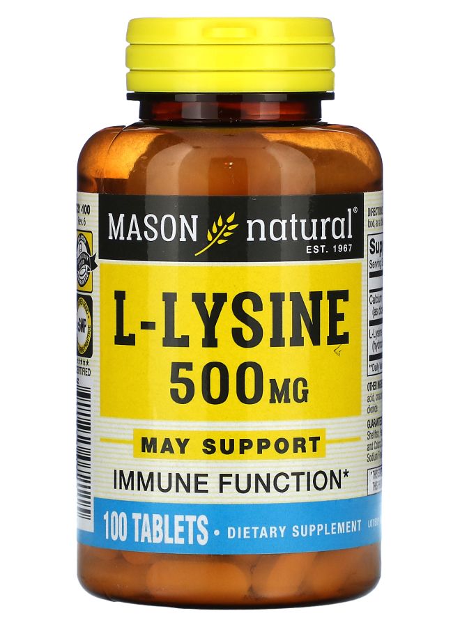 L Lysine 500 mg 100 Tablets