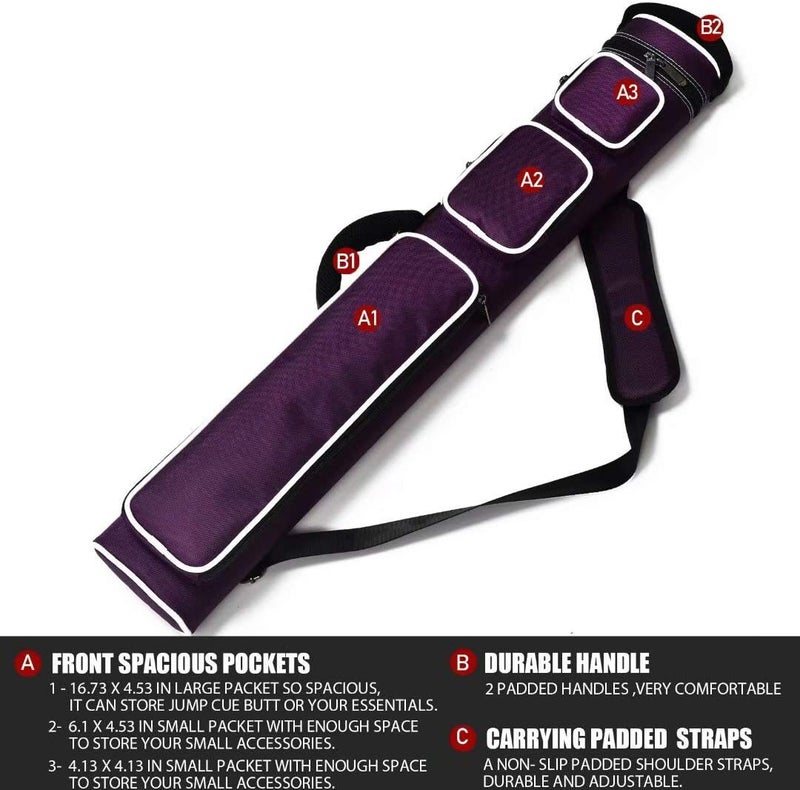 Collapsar 2X4 Hard Pool Cue Oval Billiard Stick Carrying Case(Several Colors Available) - Image 2