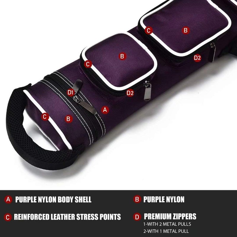 Collapsar 2X4 Hard Pool Cue Oval Billiard Stick Carrying Case(Several Colors Available) - Image 3