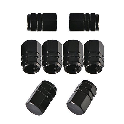 eBoot 8 x Hexagonal Shape Valve Caps (Black) - Image 1