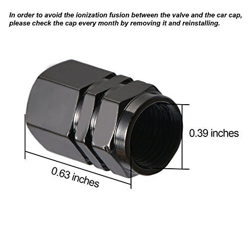 eBoot 8 x Hexagonal Shape Valve Caps (Black) - Image 2