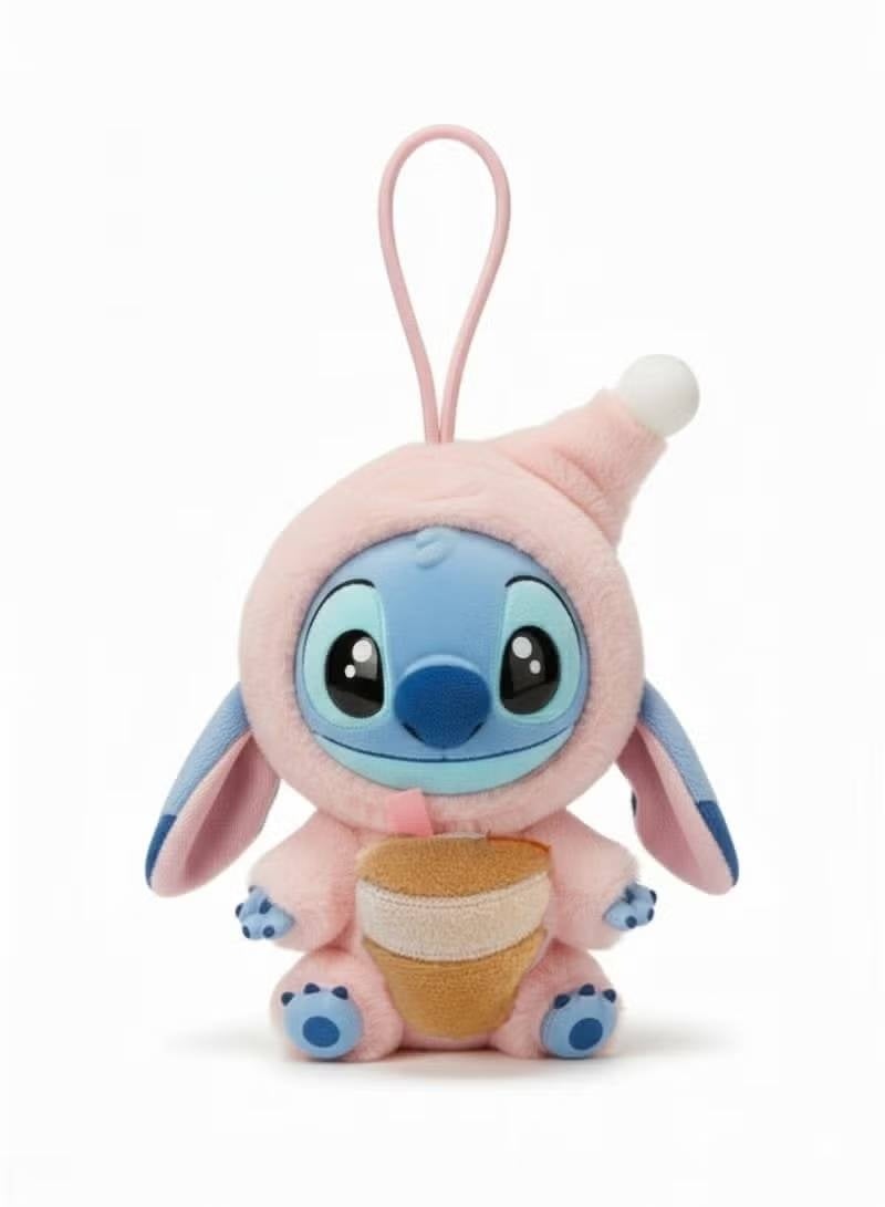 Disney Stitch Figure Keychain Plush Doll 18cm –Cute Vinyl Face Stuffed Animal with Pink Hood & Mango | Disney Lilo & Stitch Surprise Box Series Bag Charm | Soft Hanging Toy Gift for Girls & Kids Birthday Eid Ramadan - Image 4