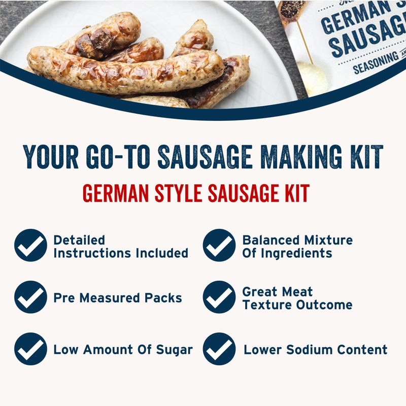 PS Seasoning German Style Sausage Kit - Includes Sausage Seasoning Mix and Casings for up to 25 lbs of Meat - Easy to Use, Complete with Instructions, For Pork, Beef, Venison, Wild Game - Image 2