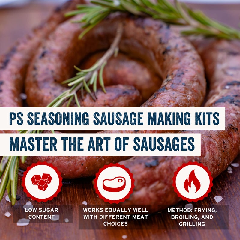 PS Seasoning German Style Sausage Kit - Includes Sausage Seasoning Mix and Casings for up to 25 lbs of Meat - Easy to Use, Complete with Instructions, For Pork, Beef, Venison, Wild Game - Image 4