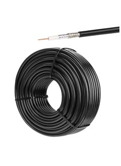 Duravel Doravel RG6U Coaxial Cable, Black PVC Jacket, Shielded TV Antenna Wire, 75 Ohms  - Image 1