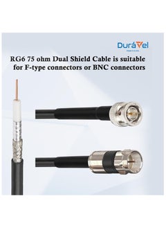 Duravel Doravel RG6U Coaxial Cable, Black PVC Jacket, Shielded TV Antenna Wire, 75 Ohms  - Image 2