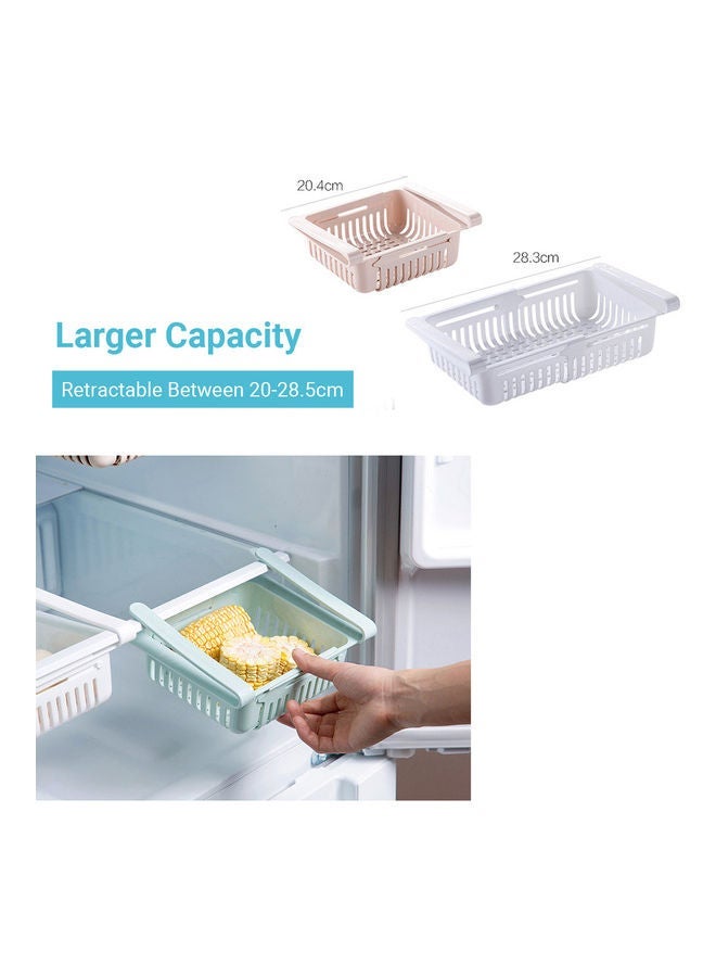 Retractable Fridge Organizer Pull Out Drawer Refrigerator Clip On Under Shelf Basket For Kitchen Storage Fits Mint Green 20*8*16cm - Image 3