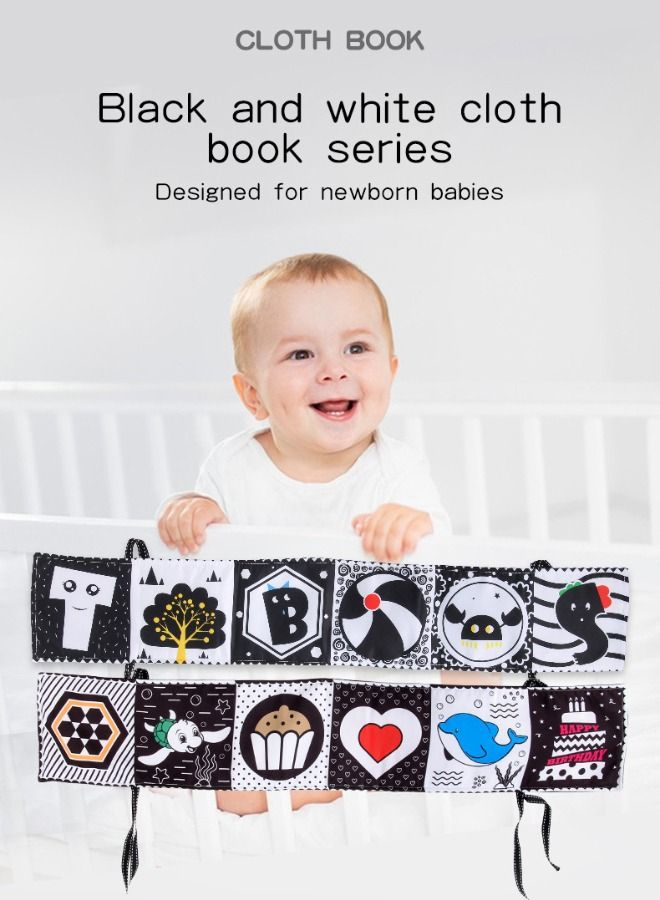 Nontoxic Fabric Cloth High Contrast Foldable Educational Activity Cloth Soft Book Perfect For Infants Boys And Girls Early Education - Image 3