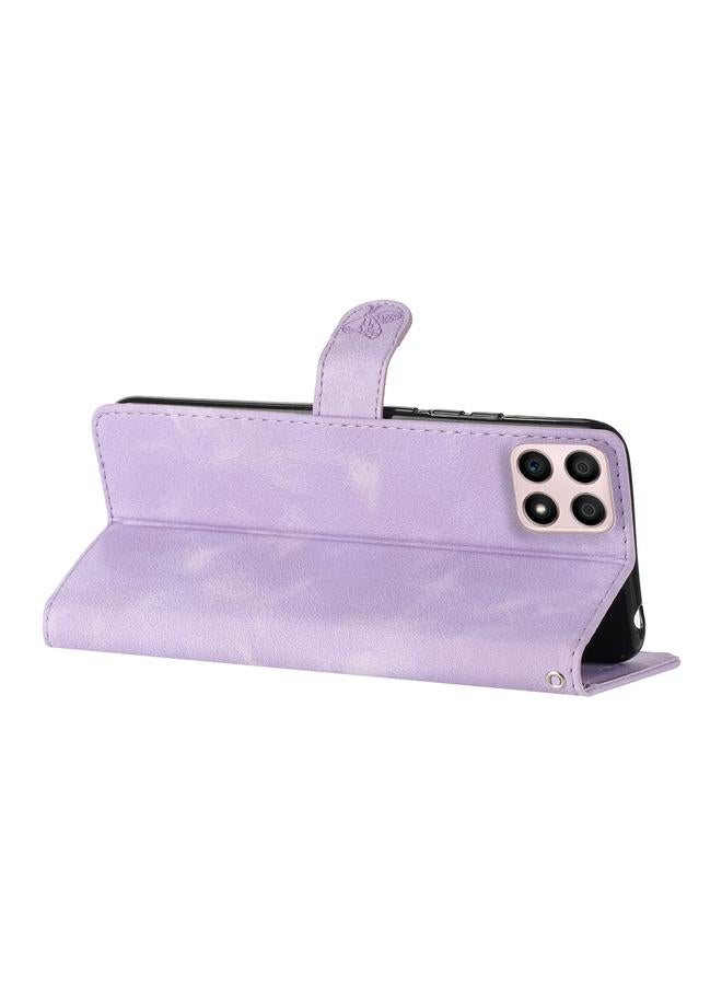 اس-توب جراب هاتف جلدي بنقشة زهور وفراشات لهاتف Honor X8 / X30i - Image 5