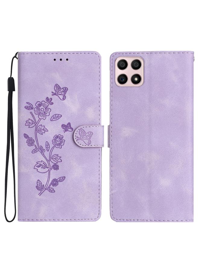 اس-توب جراب هاتف جلدي بنقشة زهور وفراشات لهاتف Honor X8 / X30i - Image 1