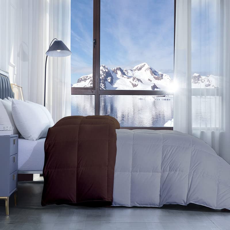 Razzai MammaYo Razzai Down Alternative Soft Quilted 300 GSM All Weather Comforter (60" x 90" Inches/152cm x 228cm) - Single Bed Comforters|Silver/Chocolate Brown| TC - 400 - Image 3